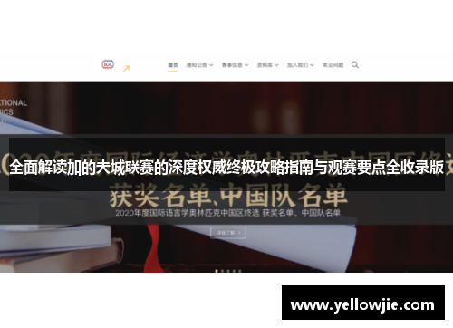 全面解读加的夫城联赛的深度权威终极攻略指南与观赛要点全收录版